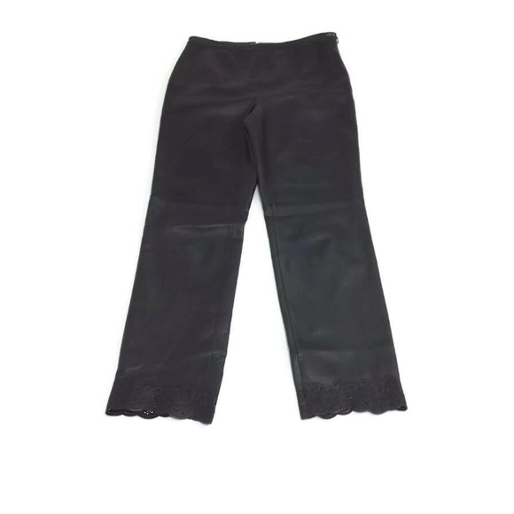 Saks Fifth Avenue HOT soft Black LEATHER Pants 6 - Picture 3 of 8